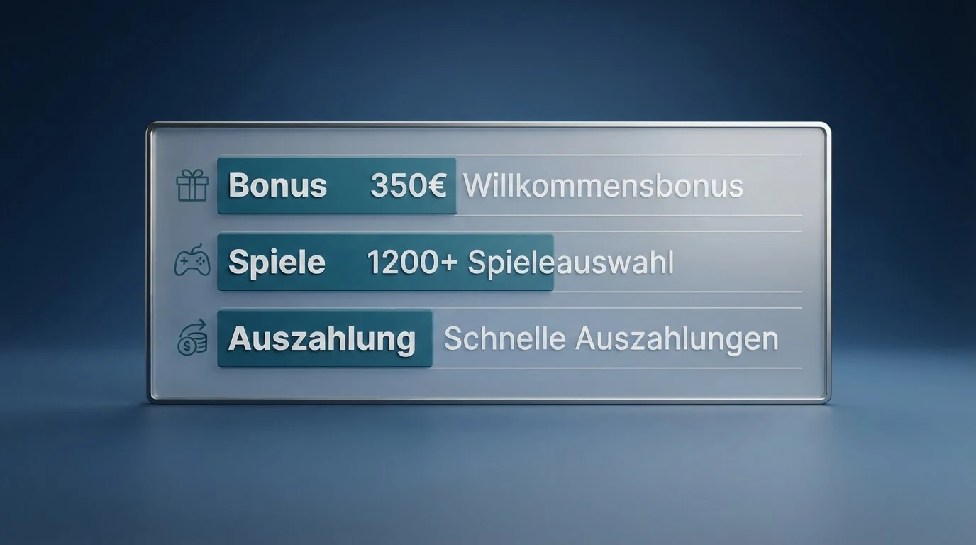 Eine Übersichtstabelle mit Casino-Namen, Lizenztypen und Bonusangaben auf einem Bildschirm