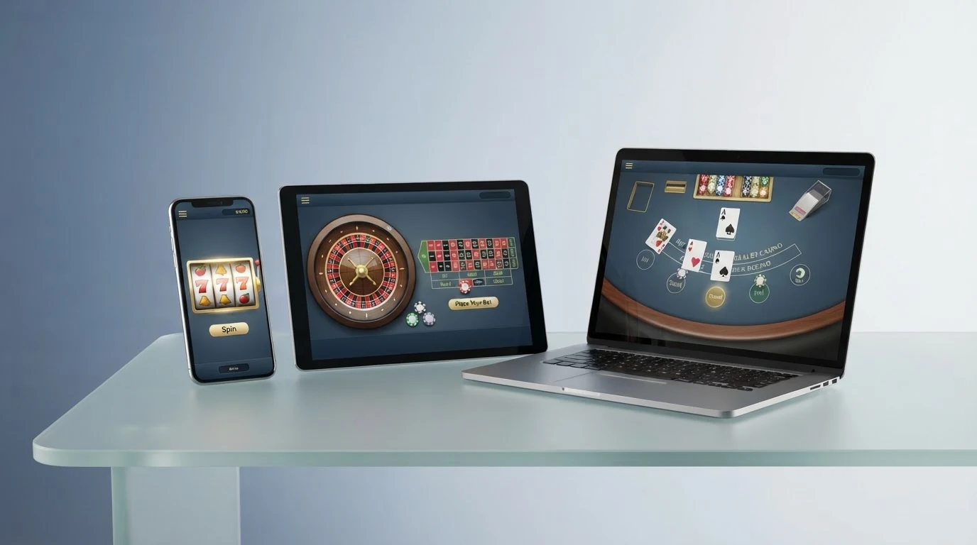 Tabellarische Gegenüberstellung von Casino-Logos und Kennzahlen zu Bonus, Umsatzbedingungen und Lizenzstatus