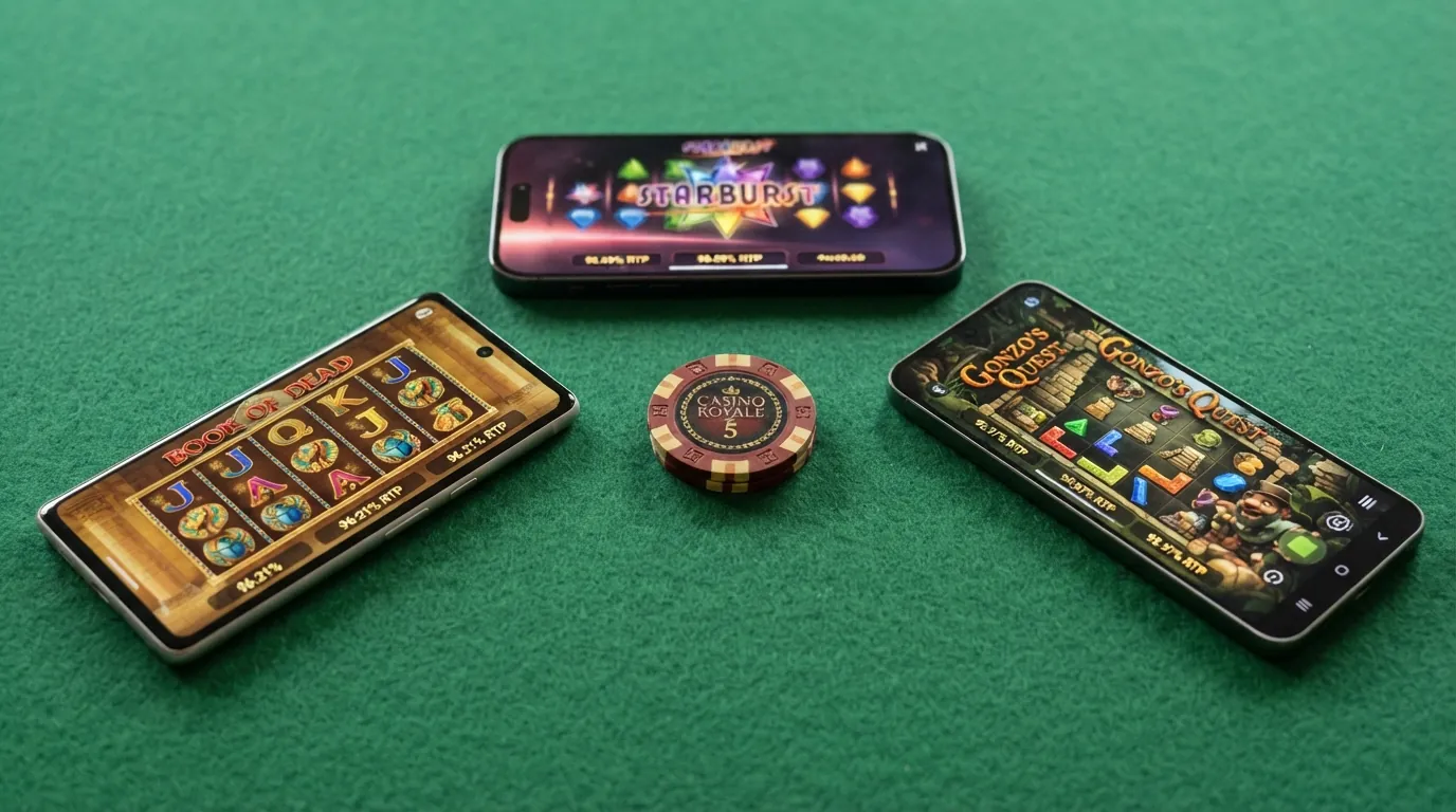 Übersicht der vorgestellten Spielautomaten mit ihren RTP-Prozentwerten und Provider-Logos